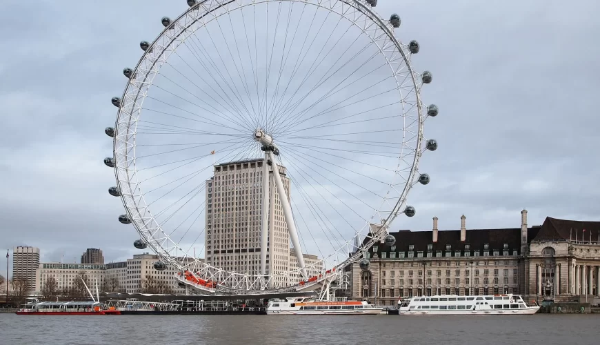 La grande roue London Eye au bord de la Tamise