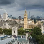 Vue sur Londres avec Big Ben, le London Eye et la Tamise, au Royaume-Uni