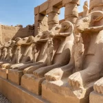 L'allée des béliers du temple de Karnak en Égypte