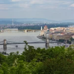 Le Pont des Chaînes et le Danube vus depuis les hauteurs de Budapest